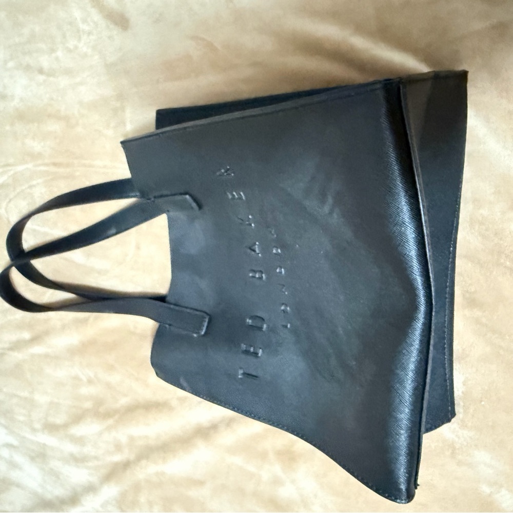 Ted Baker Soocon Faux Leather Tote Elegant Black Handbag - Picture 2 of 6